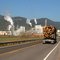 Smurfit Pulp Mill near Missoula, Montana with denuded mountain backdrop