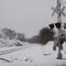 Railroad crossing, Rowlett, TX after 10" of snow - Feb 2010