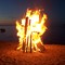 Bonfire looking out onto Lake Ontario - July 4th