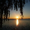 Sandusky Bay, Cedar Point to right of sunset.