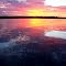 Sunset over the Western Basin Island Lake Reservoir
