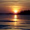 Sunset over Frozen Lake