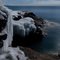 Ice on Shore of Lake Superior at Night, Full Moon