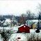 town in winter from train 1985