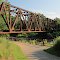 Oil Creek & Titusville Railroad crosses the trail and Oil Creek on this bridge.